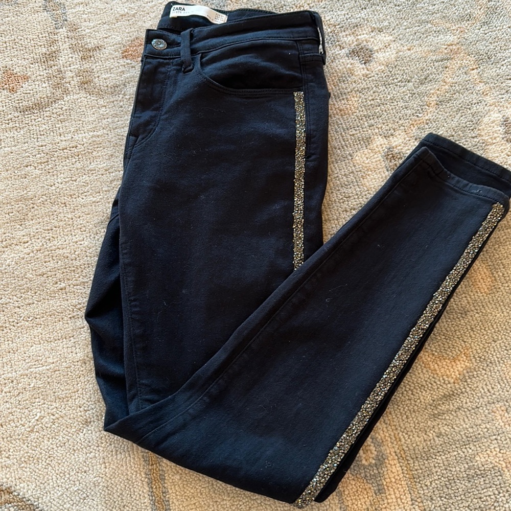 Zara Z1975 black denim jeans size 4